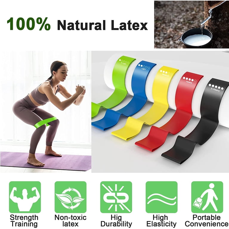 Portable Exercise Equipment 6-Piece Resistance Band Set - 5 Loop Bands ...