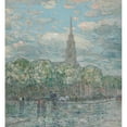 thumbnail image 2 of Childe Hassam 12x13 Gold Ornate Wood Frame and Double Matted Museum Art Print Titled - St. Mark's in The&nbsp;Bowery (1910), 2 of 4