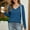Blue Tops for Women, variant on Olyvenn Stylish Plus Size Sweatshirts for Women Waffle Lightweight Knit Tops Casual V Neck Long Sleeve Loose Tunic Sweaters Fashion Clothes Black 8