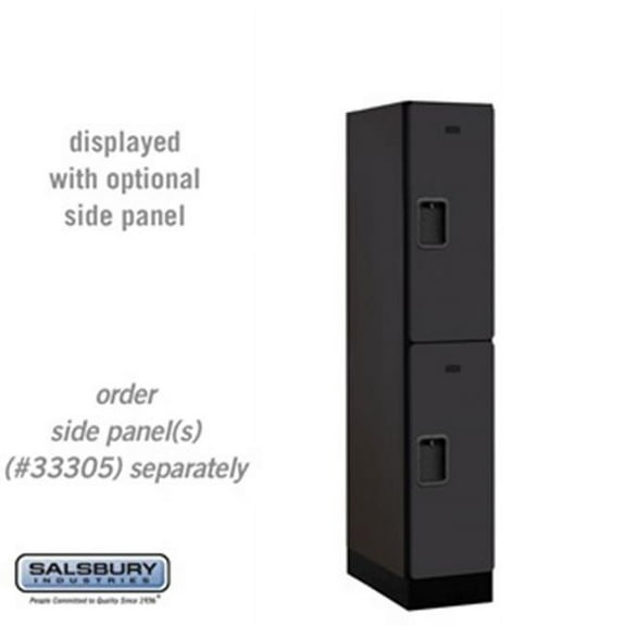 Designer Wood Locker - Double Tier - 1 Wide - 5 Feet High - 21 Inches Deep - Black