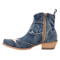 thumbnail image 3 of Dan Post Boots Womens Stardust Denim Overlay Zippered Snip Toe Cowboy  Ankl, 3 of 5