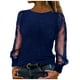 thumbnail image 2 of RKSTN Sequin Shirts for Women Oversized Crewneck Sparkly Glitter Mesh Long Sleeve T Shirts Tops Womens Casual Solid Plus Size Round Neck Loose Comfy Cozy Tee Blouses Party Club Night Festive Shirt, 2 of 6