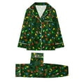 thumbnail image 4 of Drie Christmas Matching Family Pajamas Family Christmas Pajamas Matching Sets 2025 Satin Long Sleeve Holiday Casual Lounge Soft Xmas Silk Pjs Two Piece Sets, 4 of 6