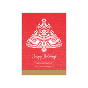 Personalized Holiday Card - Nordic Tree - 5 x 7 Flat