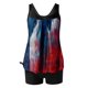 thumbnail image 3 of Traje de baño de dos piezas para mujer, trajes de baño para mujer, traje de baño de dos piezas de cintura alta, estilo conservador y moderno con estampado del Día de la Independencia para mujer., 3 of 3
