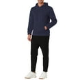 thumbnail image 2 of INSPIRE CHIC Men's Plush Lined Pullover Hoodie Sweatshirts with Pocket M Navy, 2 of 6