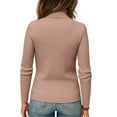 thumbnail image 3 of Hearthz Ribbed Sweater Turtleneck for Women Fitted Mock Neck Women's Long Sleeve Shirts Spring Winter Basic Blouses for Women, 3 of 4