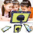 thumbnail image 5 of ELEHOLD Rugged Case for iPad Air 11 inch 2024/iPad Air 4th 5th Gen 3-Layer Hybrid Muti-Functional Case with 360° Rotating Kickstand Handstrap Crossbody Shoulder Strap Shockproof Case, Navy + Green, 5 of 7