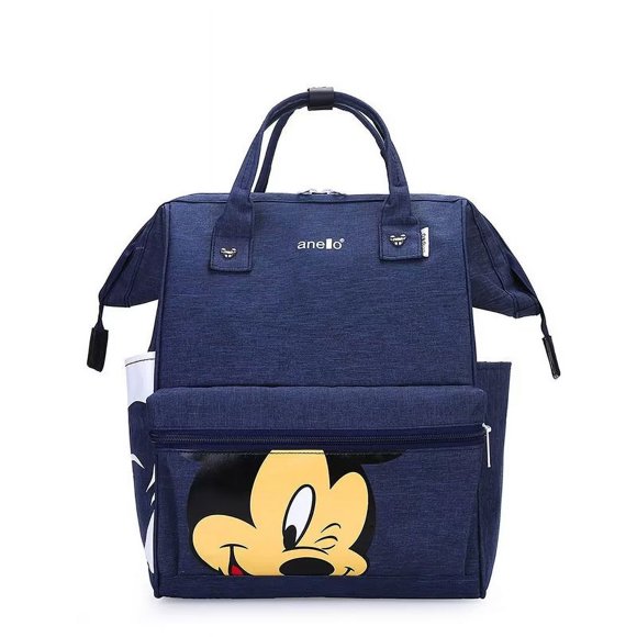 Mochila de tela Oxford de gran capacidad con patrón de Mickey.