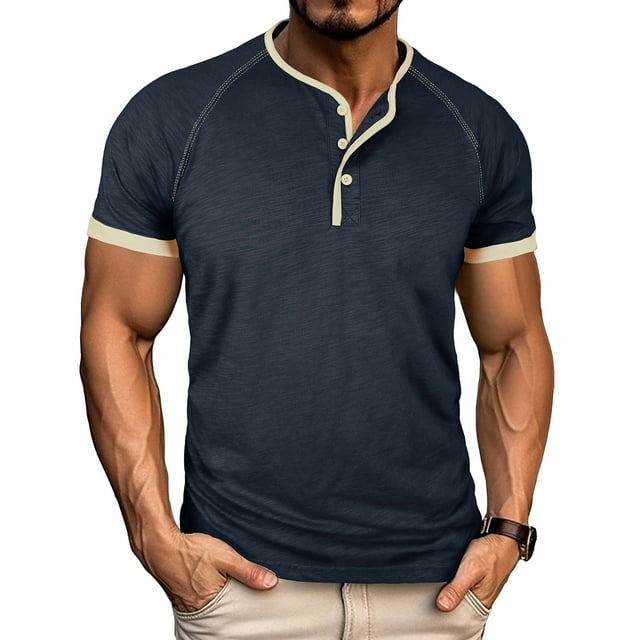 Ceisia Chemise à Manches Courtes pour Hommes, Cadeau d'Hiver, Décontractée, à Boutons, Col Rond - Confortable pour Usage Quotidien en Extérieur
