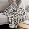 thumbnail image 3 of Black Spring Floral Blanket Soft Cozy Warm Throw Blanket for Couch, Plush Fuzzy Flannel Fleece Blankets for Sofa, Summer Botanical Farmhouse Vintage Bed Blankets Lightweight Gifts for Women, 50"x60", 3 of 9