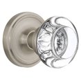 thumbnail image 1 of Nostalgic Warehouse 712493 Rosette Classique avec Bouton en Verre Transparent Rond, Intimité - 2.375", Nickel Satiné, 1 of 1