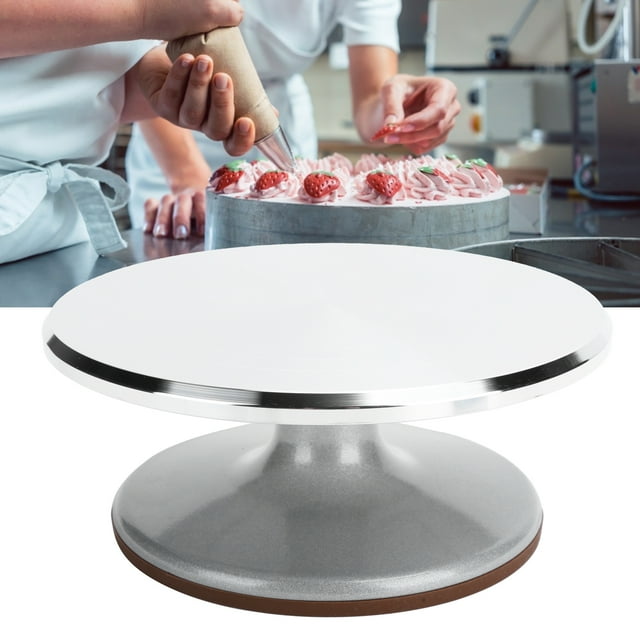 Cake Stand, Durable 9in Rotating Turntable, Aluminum Alloy Low Noise Baking Tools for Home 360 Degrees Cake Shop