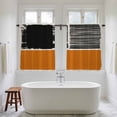 thumbnail image 4 of Orange Black Kitchen Curtain for Berdoom Living Room Cafe 45 Inch Length, Farmhouse Striped Modern Abstract Art Tiers Curtains Light Filtering Drapes Rod Pocket Window Treatment 2 Panels 52"Wx45"L, 4 of 8