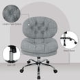thumbnail image 4 of Armless Office Chair - Grey Linen-Feel Task Chair with Adjustable Height & Tilt | Computer Desk Chair for Home & Office Use - 25.6" x 25.6", 4 of 7