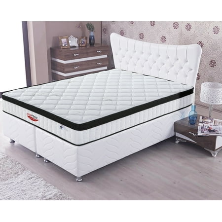 Euro Top Mattress - OttoPEDIC 10 Inch Euro Top Firm Bamboo Innerspring Pocketed Coil Mattress
