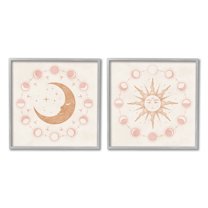 Stupell Industries Celestial Sun Moon Phases Astrology Illustration , 12 x 12, Design by Nina Blue