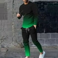 thumbnail image 2 of YOIAVAIOY Men's Fashion Track Suits Gradient Long Sleeve Sweatsuit Drawstring Joggers Pants Stylish Athletic Casual Matching Sets Green M, 2 of 8