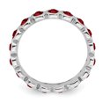 thumbnail image 2 of 925 Sterling Silver January Stackable Ring Birthstone Gemstone Garnet Crystal, 2 of 7