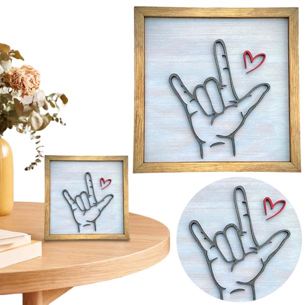 Pintura Pared Te Amo Lenguaje Señas Colgando para El Regalos