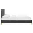 thumbnail image 3 of Modway Yasmine Channel Tufted Performance Velvet King Platform Bed in Charcoal, 3 of 8