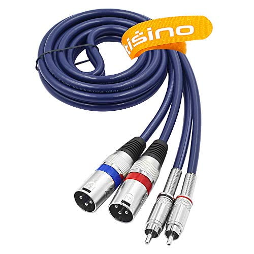 DISINO Dual RCA to XLR Male Cable, 2 XLR to 2 RCA/Phono Plug HiFi Stereo Audio Connection Microphone Cable Wire Cord - 5 Feet / 1.5m