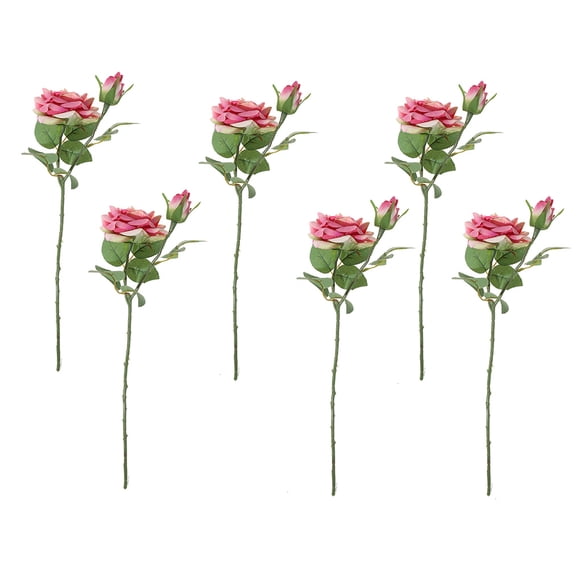 Rama de flor falsa colorida Bearachild 6 piezas decoración interior boda Rosa roja
