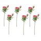 thumbnail image 1 of Flores artificiales Injueey 6 piezas tela decorativa Rosa rojo, 1 of 6