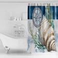 thumbnail image 4 of 60x72 Inch Shower Curtains for Bathroom Nautical Compass Fabric Bath Curtain Decor Coastal Ocean Shell Seaweed Waterproof Restroom Curtains Shower Set Accessories with 12 Hooks 60 Inch, 4 of 6