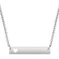 thumbnail image 2 of Stainless Steel Horizontal Bar Heart Charm Statement Promise Collar Choker Necklace, 2 of 2
