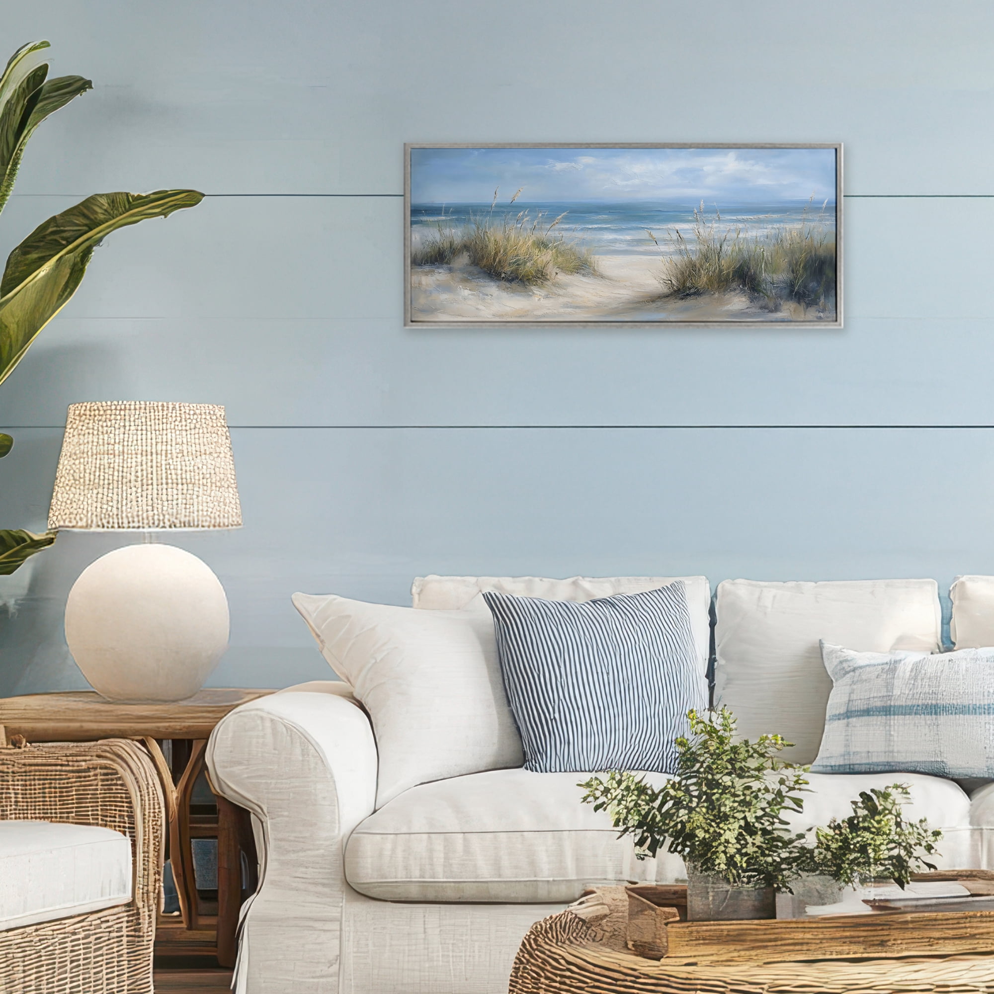 Stupell Industries Coastal Peace Dunes Gray Framed Giclee Art, design by LSR Design Studio