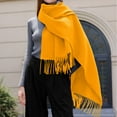 thumbnail image 2 of SUXIAN Winter Scarf for Women Solid Color Tassel Shawl Warm Yellow One Size, 2 of 4