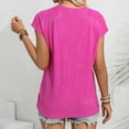 thumbnail image 4 of Scyoekwg Womens Summer Tops Round Neck Tunic Tops Loose Lightweight Shirts Trendy Solid Color Blouses (Hot Pink,XXL), 4 of 4