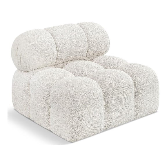 Meridian Furniture Ames Cream Boucle Fabric Armless