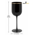 thumbnail image 3 of Impresserve 12 oz Black Plastic Wine Goblets with Gold Rim, Disposable Party Glasses (Set of 5), 3 of 7