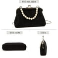 thumbnail image 2 of Women's Luxury Full Rhinestone Shoulder Bag Noble Kiss Lock Crystal Crossbody Clutch Bag Pearl Beaded Chain, 2 of 7