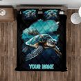 thumbnail image 4 of Lotusprinthandmade Personalized Sea Turtle Quilt Bedding Set (Fold Hem) 5 Sizes (Made in Vietnam) (60x70), custom name sea turtle bedspread, 4 of 5