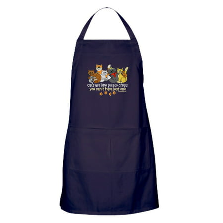 CafePress - Cats Are Like Potato Chips - Kitchen Apron with Pockets, Grilling Apron, Baking
