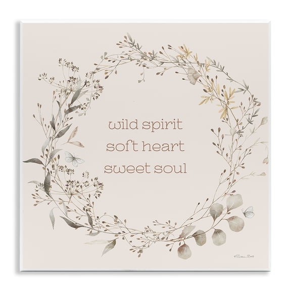 Stupell Industries Wild Spirit Soft Heart Sweet Soul Inspirational Painting Unframed Art Print Wall Art, 12 x 12
