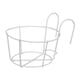 thumbnail image 4 of Cesta para macetas de metal multiusos, redonda, de hierro, para colgar arte, con barandilla Blanco 12cm, 4 of 8