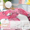 thumbnail image 2 of Christmas Snowman Bedding Duvet Cover Set Twin Size 4 Pieces Winter Ball Snowflake Pink Decoration Bedding Set with Zipper Closure, 1 Comforter Cover 68x86 Inches 1 Flat Sheet & 2 Pillow Cases, 2 of 7