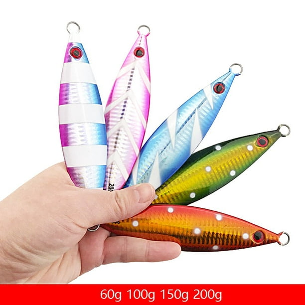 Leadingstar Metal Micro Jigs Luminous Bait 60g 100g 150g 200g Slow Sinking Jig High Quality Artificial Fishing Lure Lead Bait Tackle Other 60g