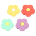 thumbnail image 3 of 4pcs Key Caps Covers Keyring Pendants Cute Flower Silicone Key Covers Decor Key Charm, 3 of 5
