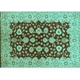 thumbnail image 1 of Ahgly Company Machine Washable Indoor Rectangle Oriental Turquoise Blue Traditional Area Rugs, 6' x 9', 1 of 4