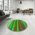 thumbnail image 4 of Ahgly Company Machine Washable Indoor Rectangle Transitional Neon Green Area Rugs, 7' x 9', 4 of 7