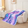 thumbnail image 2 of Ai Girl Throw Blanket Cyber Retrofuturism Fleece Blanket For Sci-Fi Fans Virtual Reality Robot Theme Fuzzy Blanket For Bedroom, Cool Girl Anime Blanket Throw Size, 2 of 7