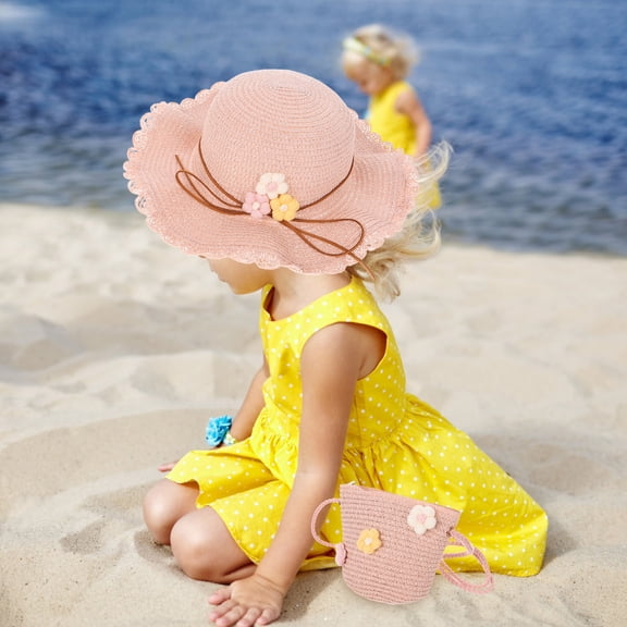 HONMEET kids hats bulk Sun Blocking Hat Pink 2Pcs