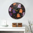 thumbnail image 2 of Yayeee Wall Clock Battery Operated 9.5" Silent Non-Ticking for Living Room, Halloween Orange Ghosts, 2 of 8