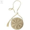 thumbnail image 2 of Gustave Women Straw Bags Handmade Woven Bag Summer Beach Rattan Shoulder Bag Sling Crossbody Purse with Tassels Bohemia Handbag (Beige), 2 of 10