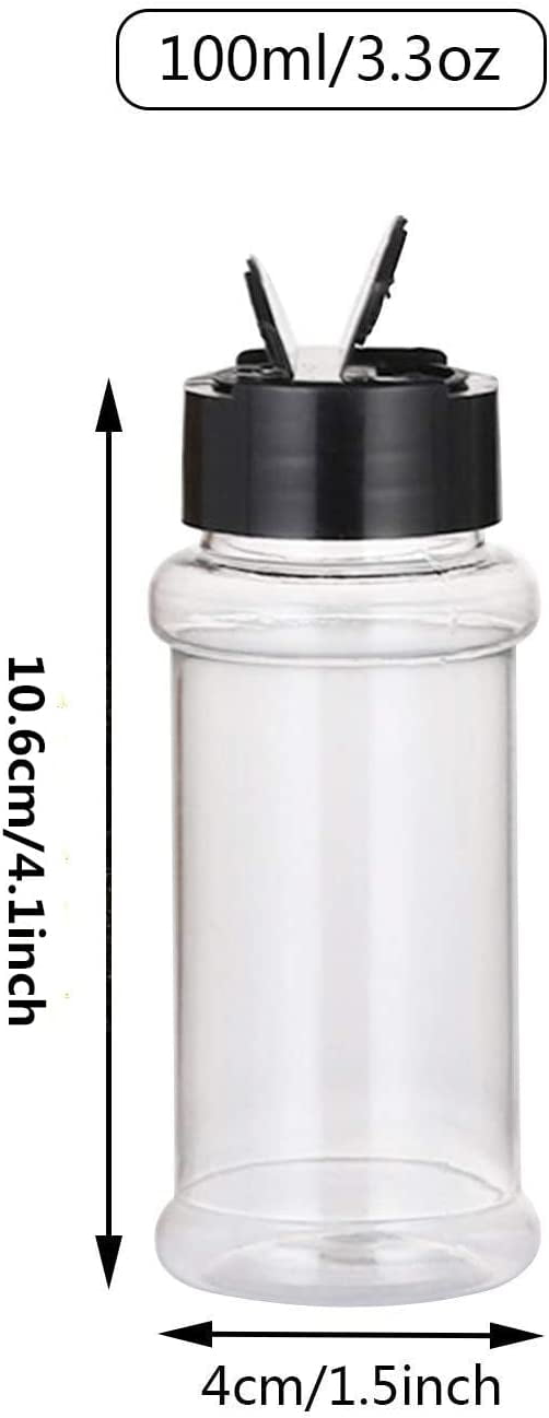 Wholesale 3 OZ Plastic Spice Jars Bottles with Black Sifter lids Seasoning  Jars Set Shaker Lids for Condiment Storing Spice From m.